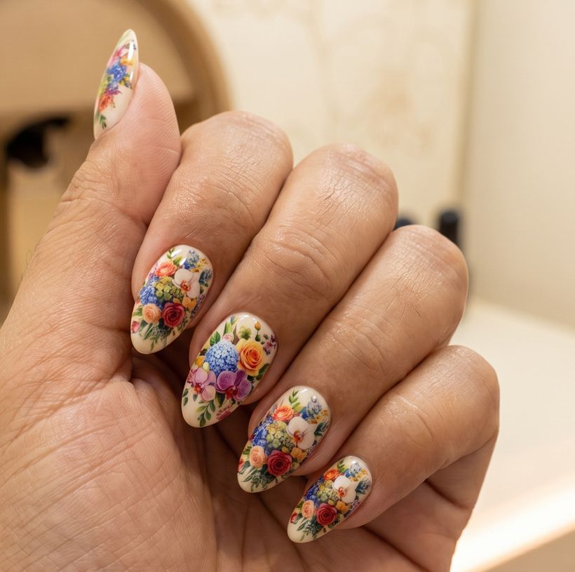 Uñas inspiradas en la Feria de las Flores